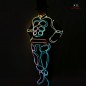 DMX 512 programmable optic fiber led glowing costume